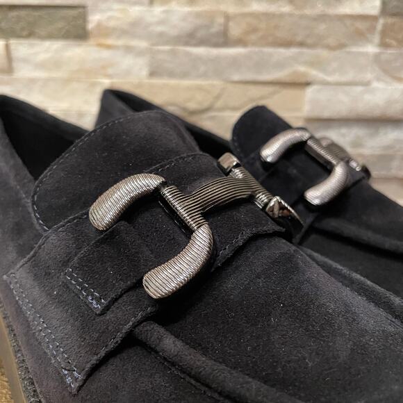 Ateliers Made In Italy Black Suede Loafers 39 | Lug Sole, Horsebit Hardware NWOT - Picture 7 of 11